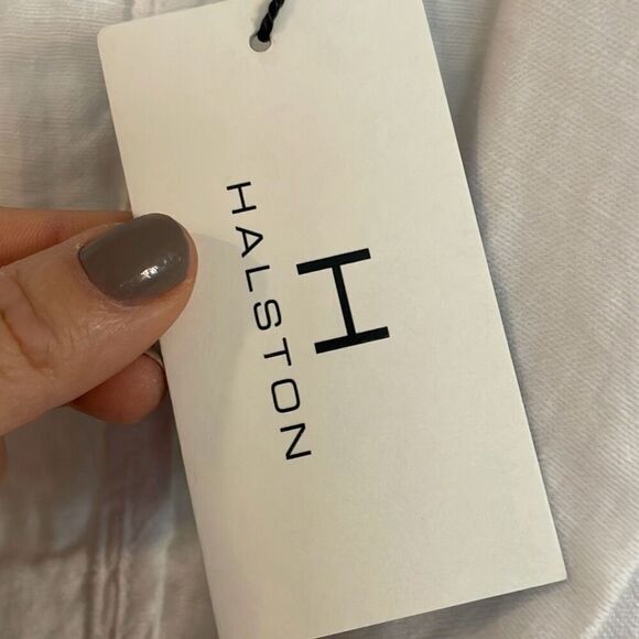 H Halston NWT white 100% linen boyfriend blazer small - Picture 5 of 14